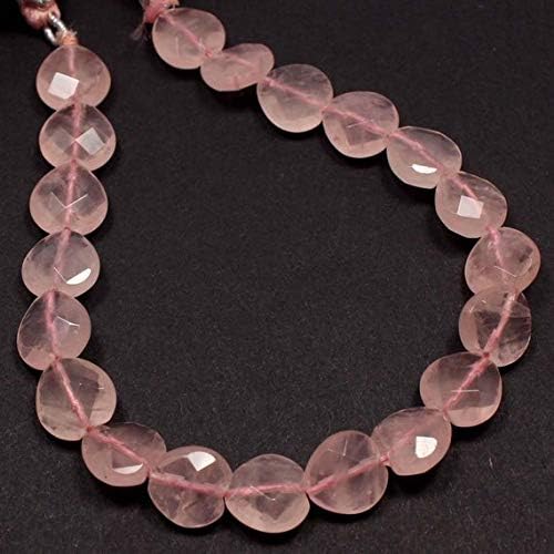 rose quartz heart shape 12 mm approx finest rose quartz briollets beads, 12 mm