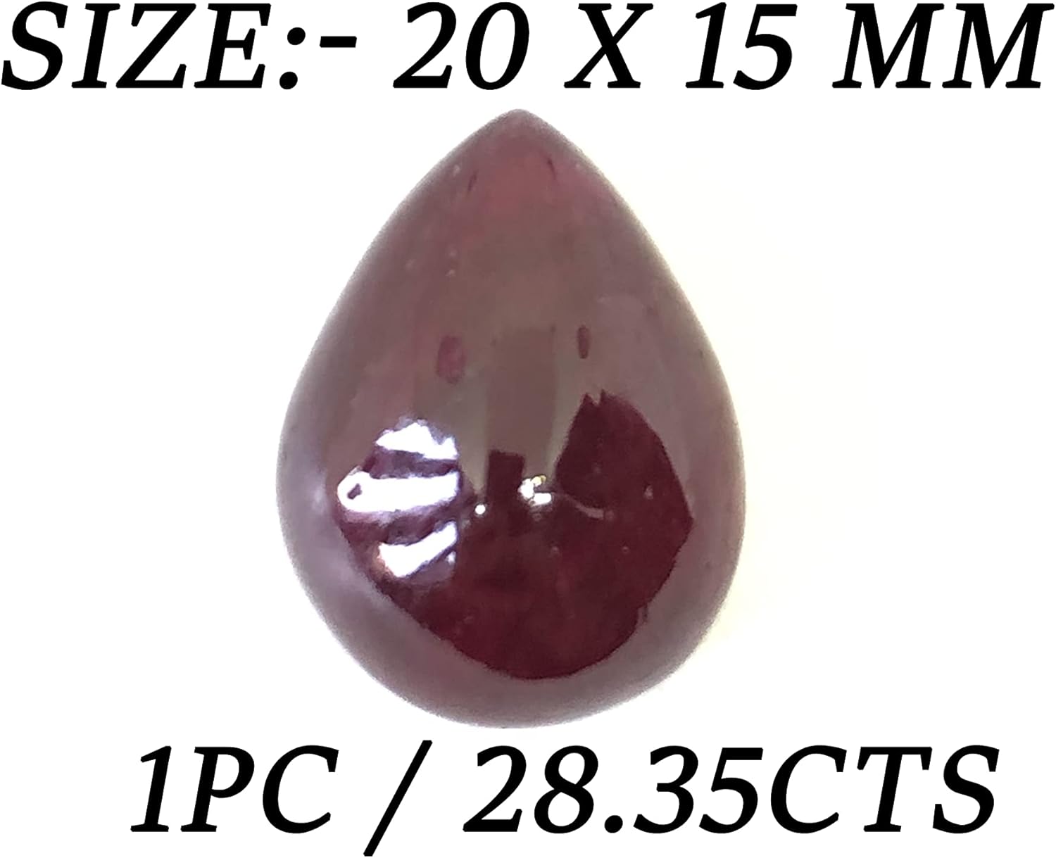 28.35 Ct Deep Red Ruby Pear Shape Cabochon Size 20x15 mm Attractive Unique Quality Most Popular Loose Gemstone Best For Making Jewelry Pendant/Ring