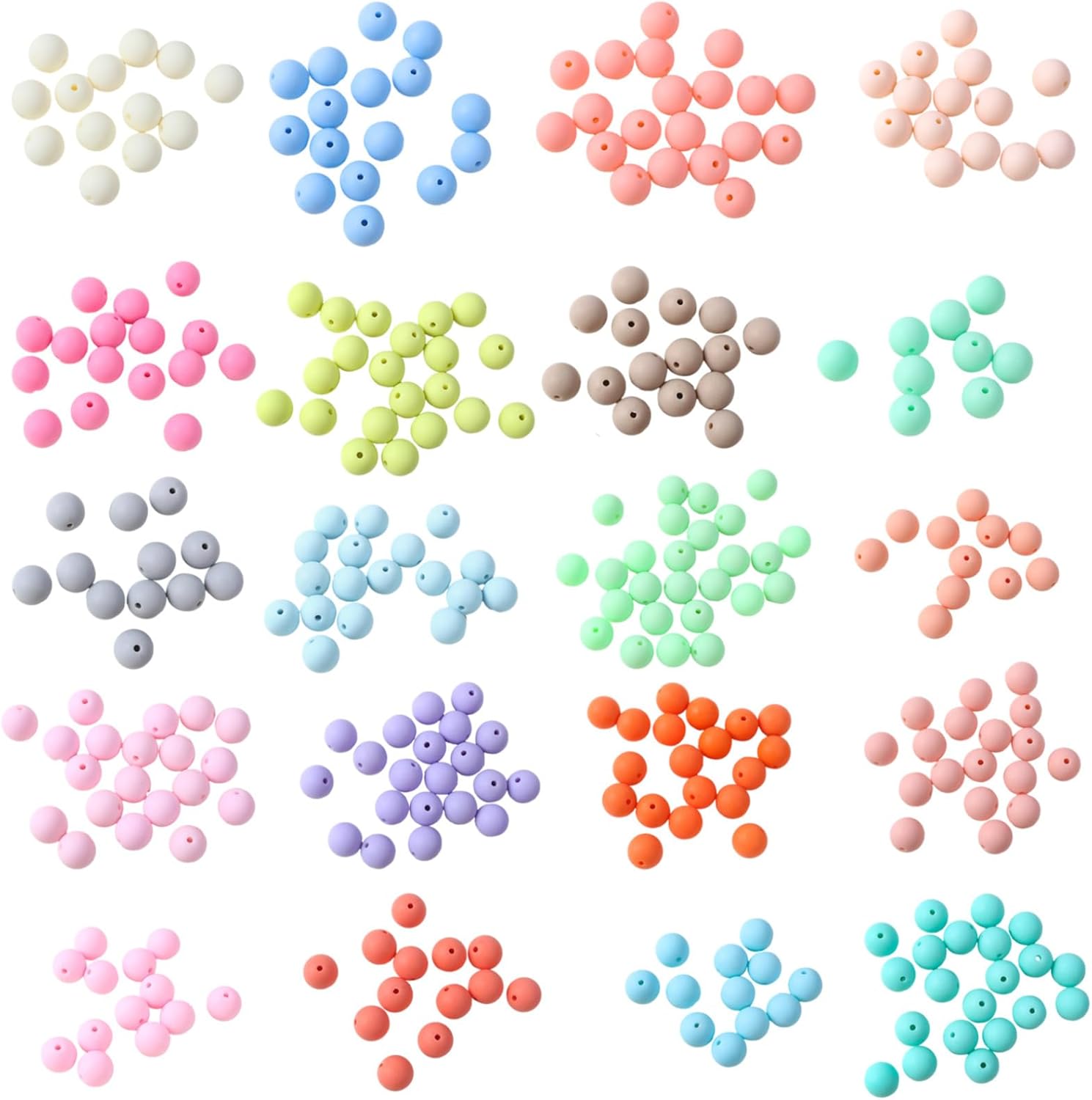1200 Acrylic Round Beads in Frosted Finish, 12Mm Matte DIY Jewelry Making Kit, Bulk Supplies for Necklaces, Bracelets