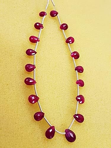Ruby Glassfilled Faceted Pear Briollete Beads 6 x 4-10 x 8 MM Size 18 Pieces Briollete