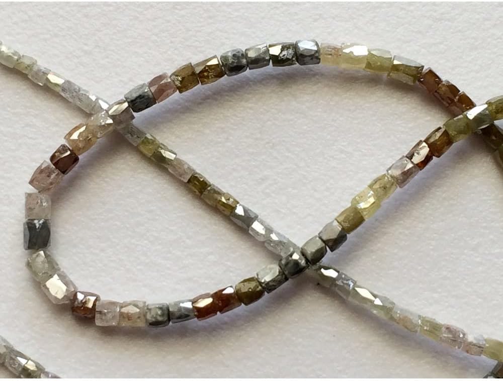 1.5mm-2.5mm Multi Sparkling Diamonds Pipes, Diamond Faceted Pipes, Conflict Free Multi Diamond Beads For Jewelry (4IN To 16IN Options), 1.5 MM - 2.5 MM