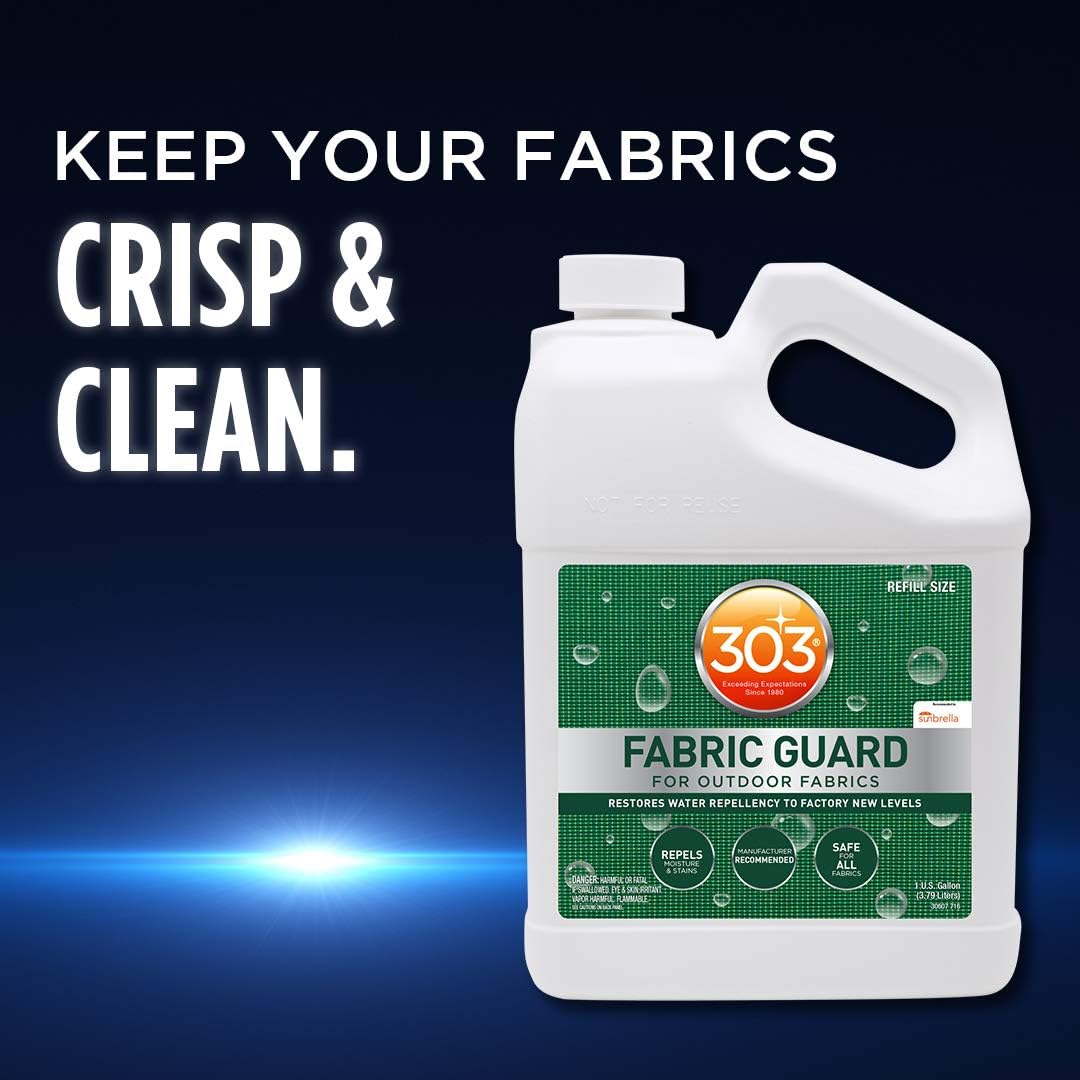 303 Products Fabric Guard – Water Repellent & Stain Shielding Fabric Protector Spray, Safe for All Outdoor Upholstery Fabrics, Easy to Use, Manufacturer Recommended Fabric Spray 1 Gallon (4 Pack)