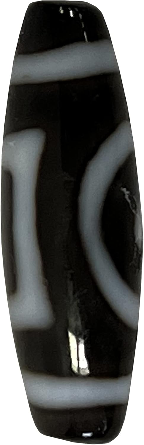 Chinese Handmade Agate Stone Pattern Oval Dzi Bead Pendant Aws2400