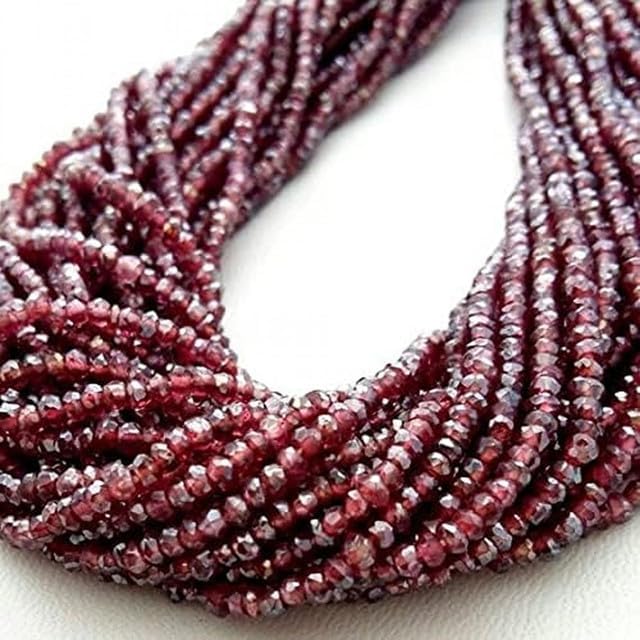 Garnet Faceted rondelles Beads,2.5-3 mm Approx 13