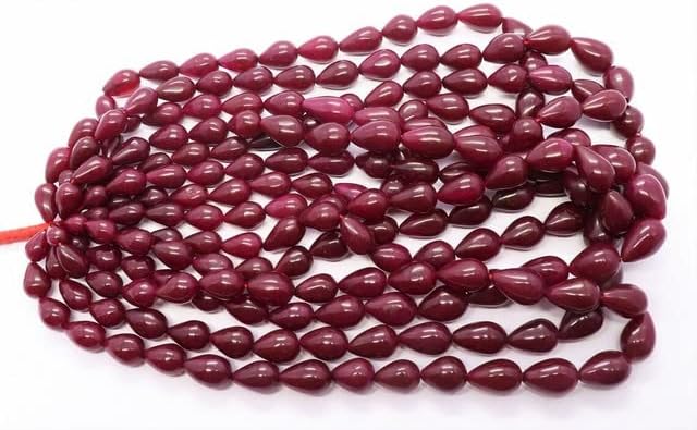 AAA Natural Ruby Smooth Straight Drops Beads, 8x14-12x17 MM Dyed Ruby Beads, 16 Inch Smooth Dyed Ruby Drops Beads CHIK-STNRD-27706
