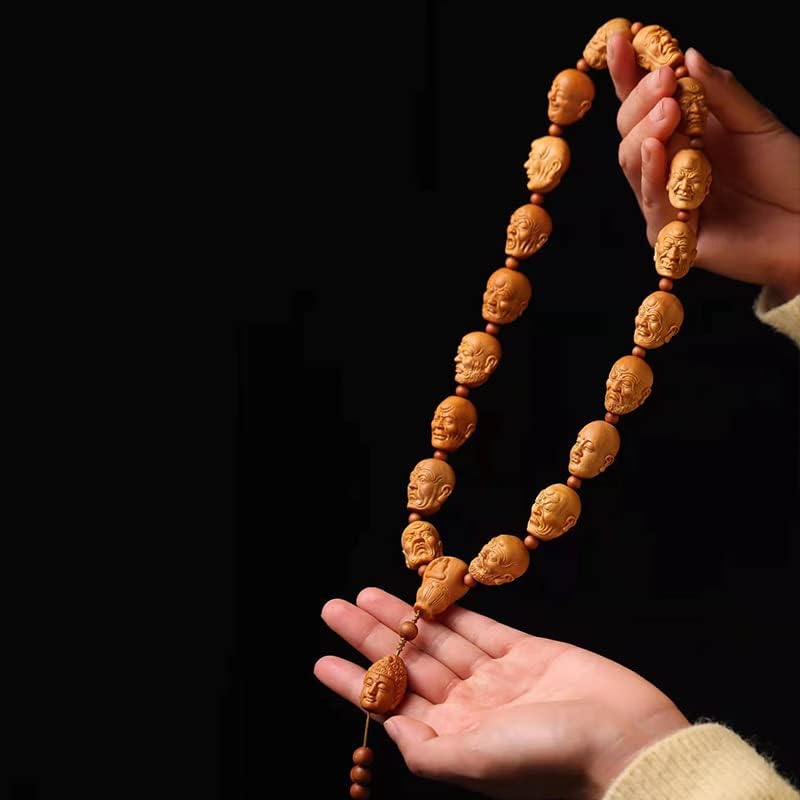 檀香十八罗汉珠车挂挂件汽车吊坠 规格2.0×20颗挂饰车后视镜(檀香十八罗汉珠车挂)