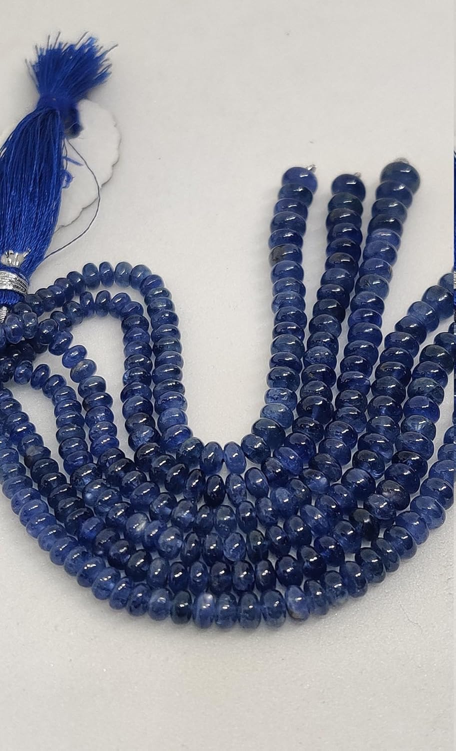 Natural Natural Burmese Blue Sapphire plainround Smooth Beads 3.5 mm to 5 mm 4.5 inch Long String Jewelry Making Gemstone Beads for Necklace Bracelet