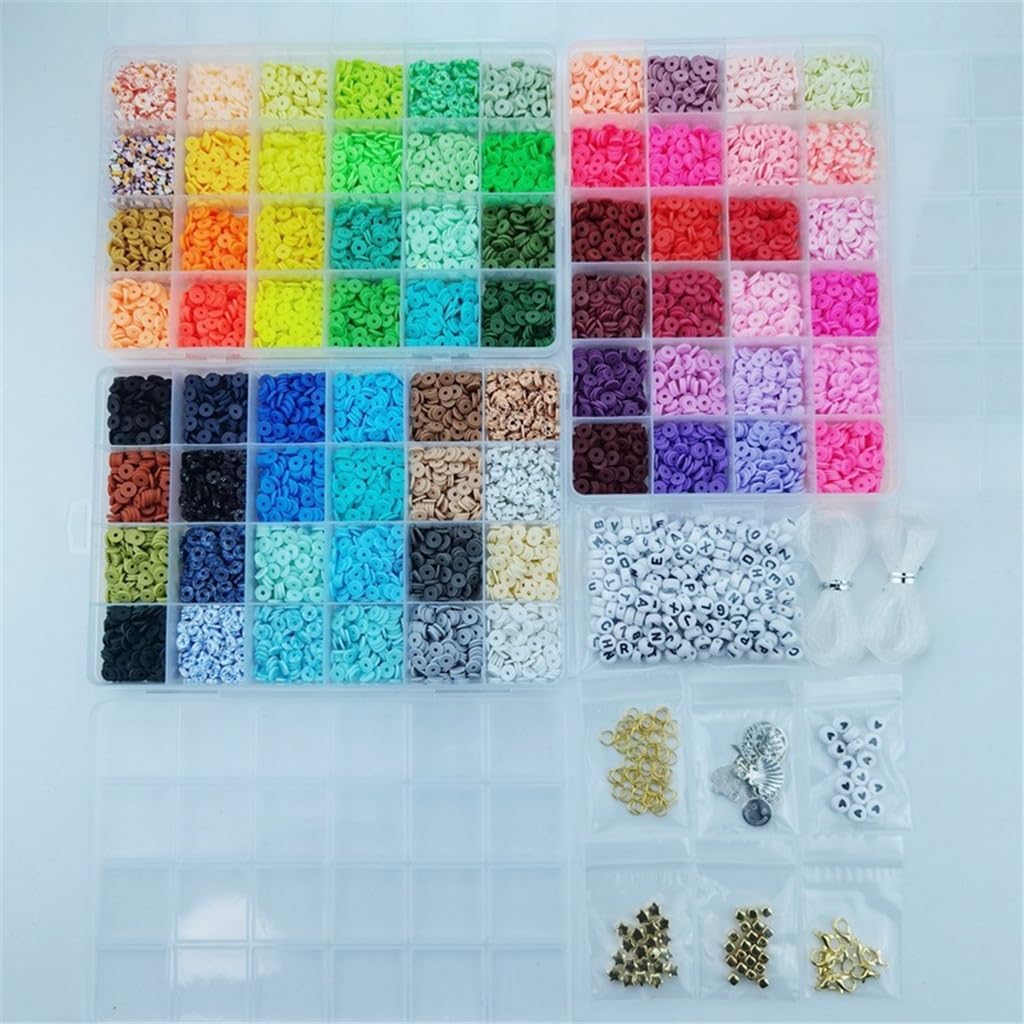72 Colors 9000 Pieces of Clay Beads Polymer Jewelry Bracelet DIY Accessories