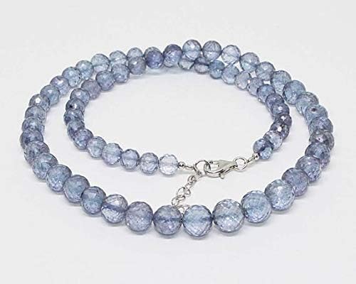 JEWELZ crystal quartz, coated crystal beads necklace, faceted round beads, pink color beads necklace ready to wear 6-7mm beads