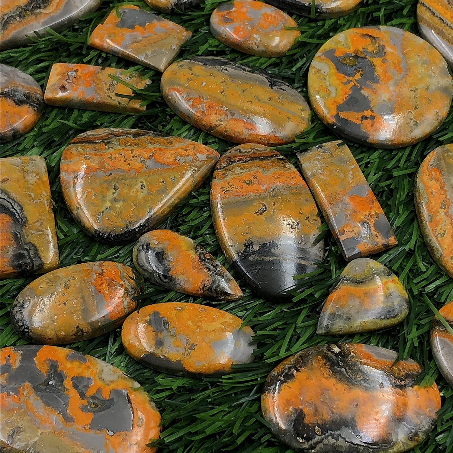 Natural BUMBLEBEE JASPER Gemstone Loose Cabochon Lot For Jewelry Making, Loose Gemstone For Ring, Earring & Pendant Necklace, Jewelry Making Cabochons, Healing Gemstones