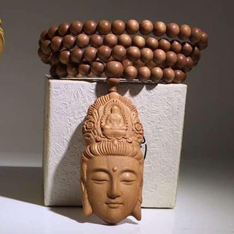 Mascot Wooden Crafts Wood Carving Art Wood Decoration Artwork 老山檀香DIY佛珠手串手链 多种规格多种款式油润手颗味馨香(观音佛首)