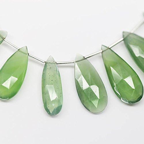 13 inch natural beads strand of 20mm faceted drop green quartz gemstone beads for DIY jewelry - necklace, bracelet, earring, ring.
