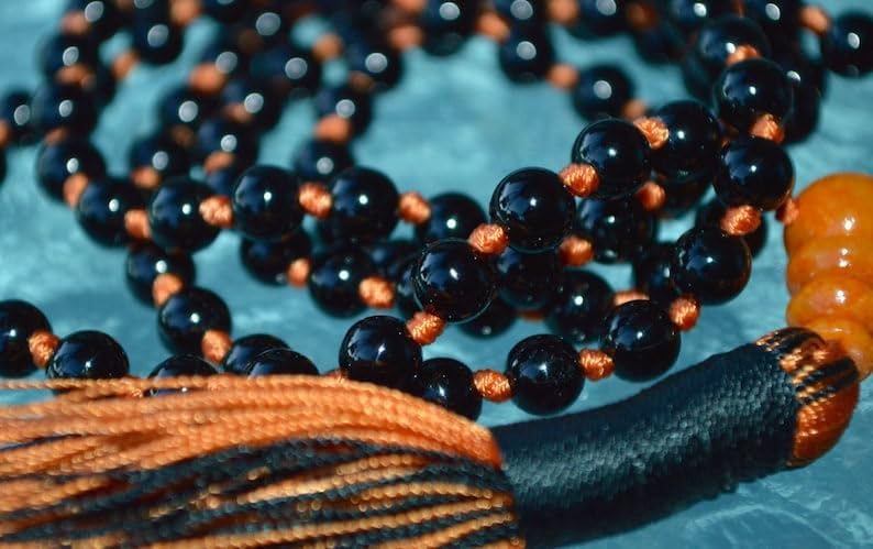 Natural Tourmaline 6mm 108 Mala Beads, Spiritual, Meditation Beads, Reiki, Japa Mala, Buddhist Prayer Beads, Yoga Bracelet, healing beads LKMALA-RRGU-1803