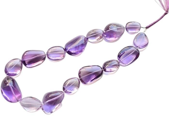 Kashish Gems & Jewels 16 Inches Amethyst Intense Smooth Uneven Tumble Beads Natural Gemstone | 33x22x17 to 20x15x10 MM | Amethyst for Jewelry Making