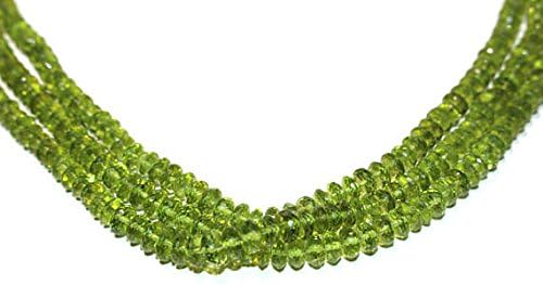 natural peridot 5mm rondelles faceted bead strand, natural peridot 5mm faceted beads 16” drilled green peridot