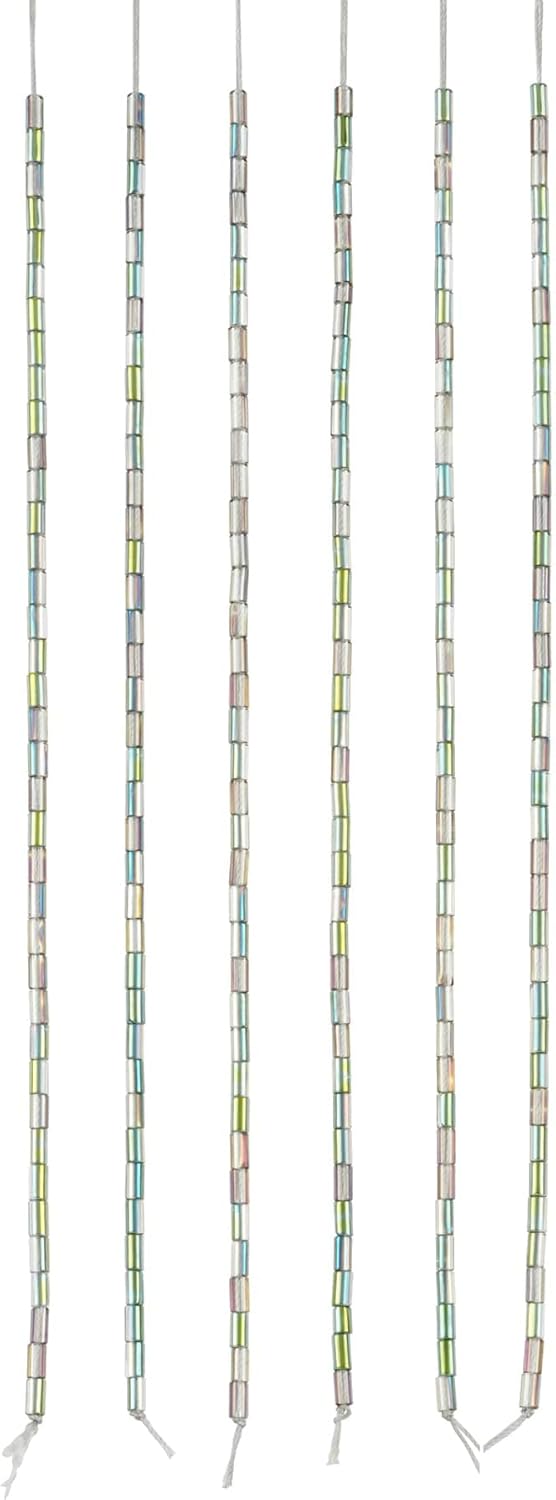 Bead Landing Clear Green Glass Tube Beads – 4mm x 2mm Glass Spacer Beads for Bracelets, Necklaces & DIY Jewelry Projects, 7