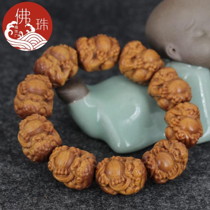 印度老山檀有求必应系列香木手串2.0 老料佛珠手链男女民族风(3.雕刻珠加隔珠1.9 * 2.4cm*8颗)