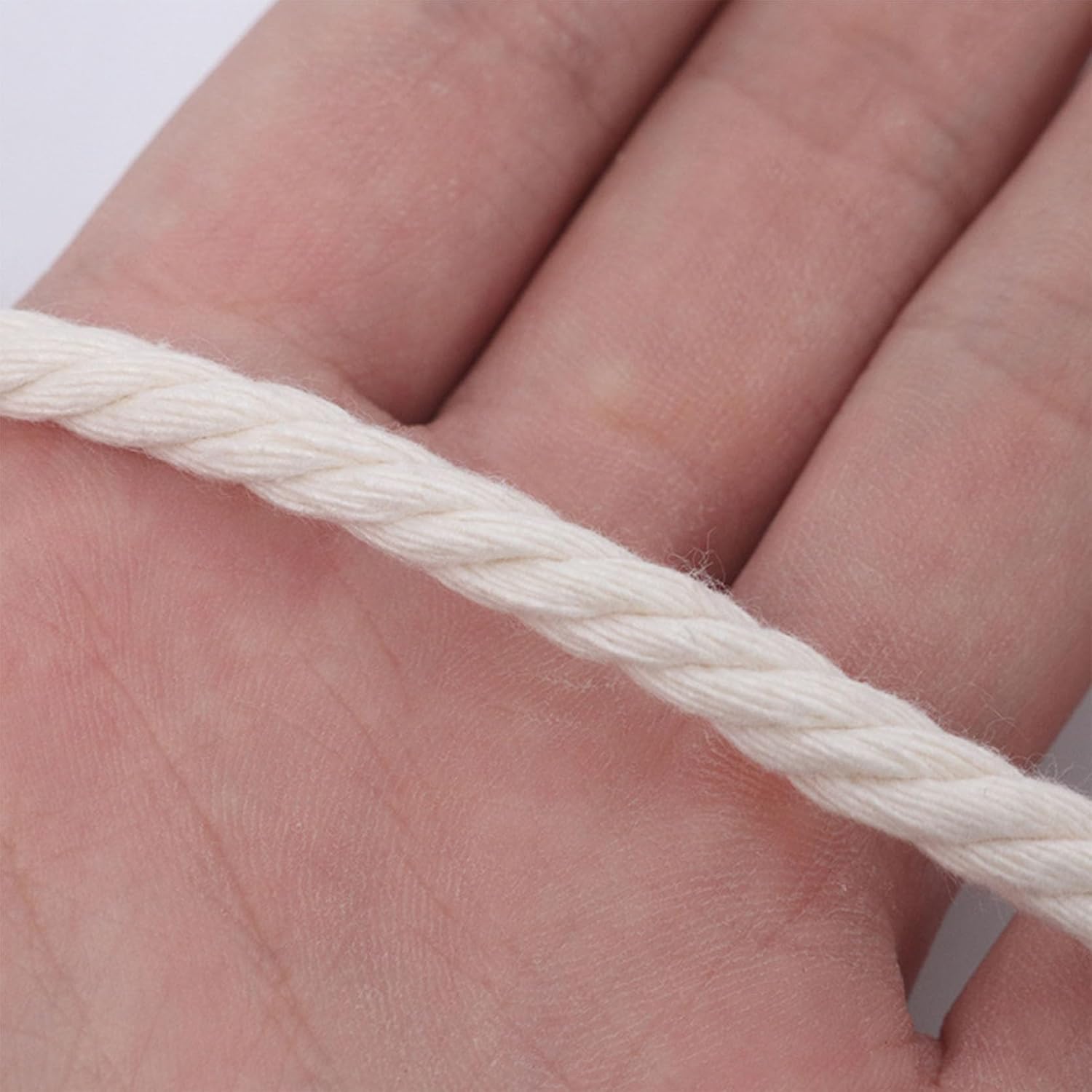 Cotton String Ball, Elastic cord, thread beading string,Macrame Cord Natural Cotton Rope 300 m,Macrame Rope 4 Strand Twisted Soft Cotton Cord 3mm/4/5mm/6, Home DIY Crafting Decoration Decking Rope,Bei