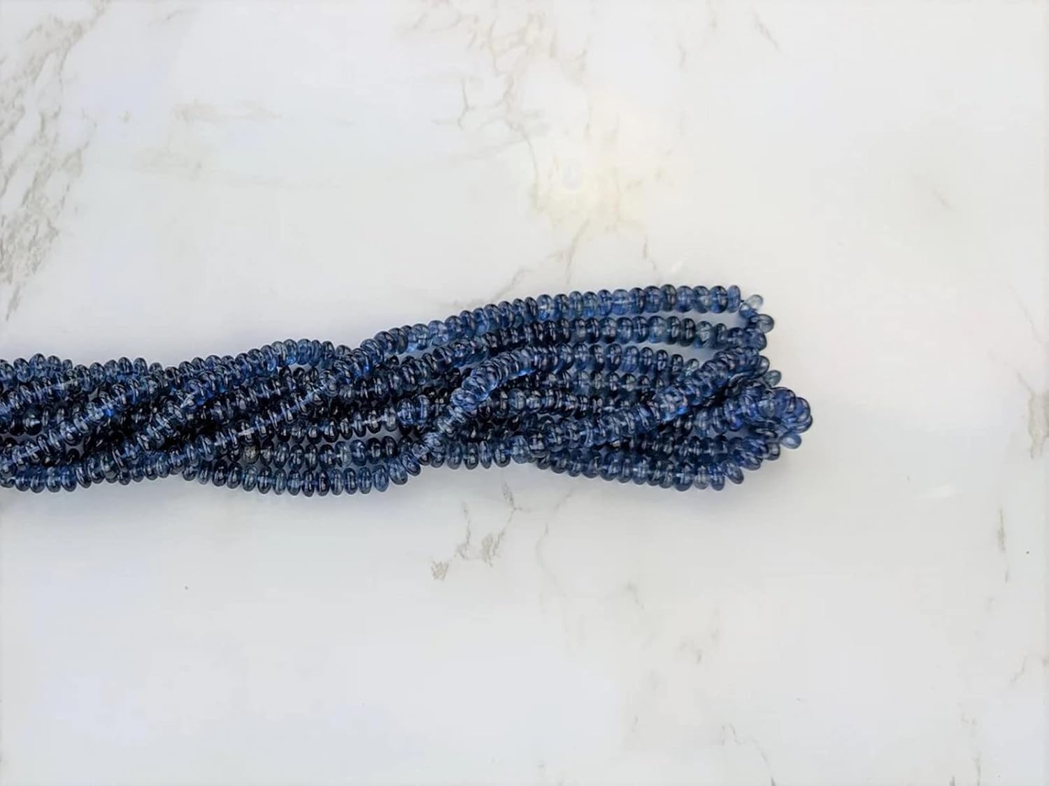 1 Strand Blue Kyanite 5mm - 6mm Smooth Rondelles 16