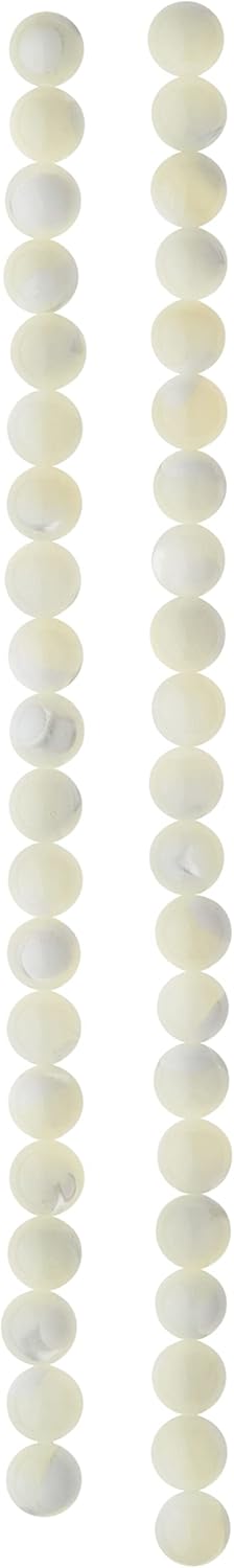 Bead Landing 12 Pack: White Mother of Pearl Round Beads, 6mm