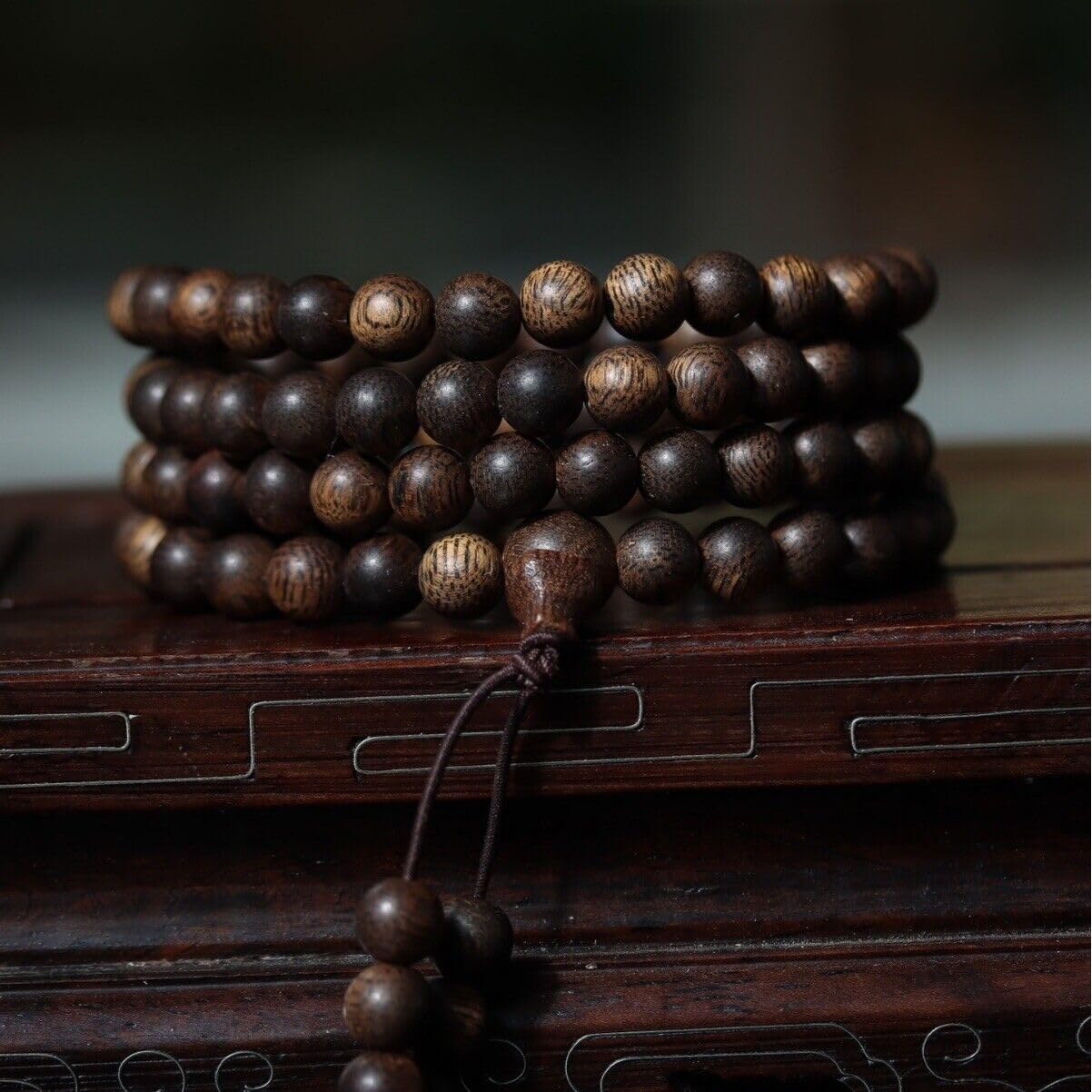 Agarwood Natural Brunei Old Material Agarwood 6mm*108pcs Strings Buddha Beads Rosary Bead