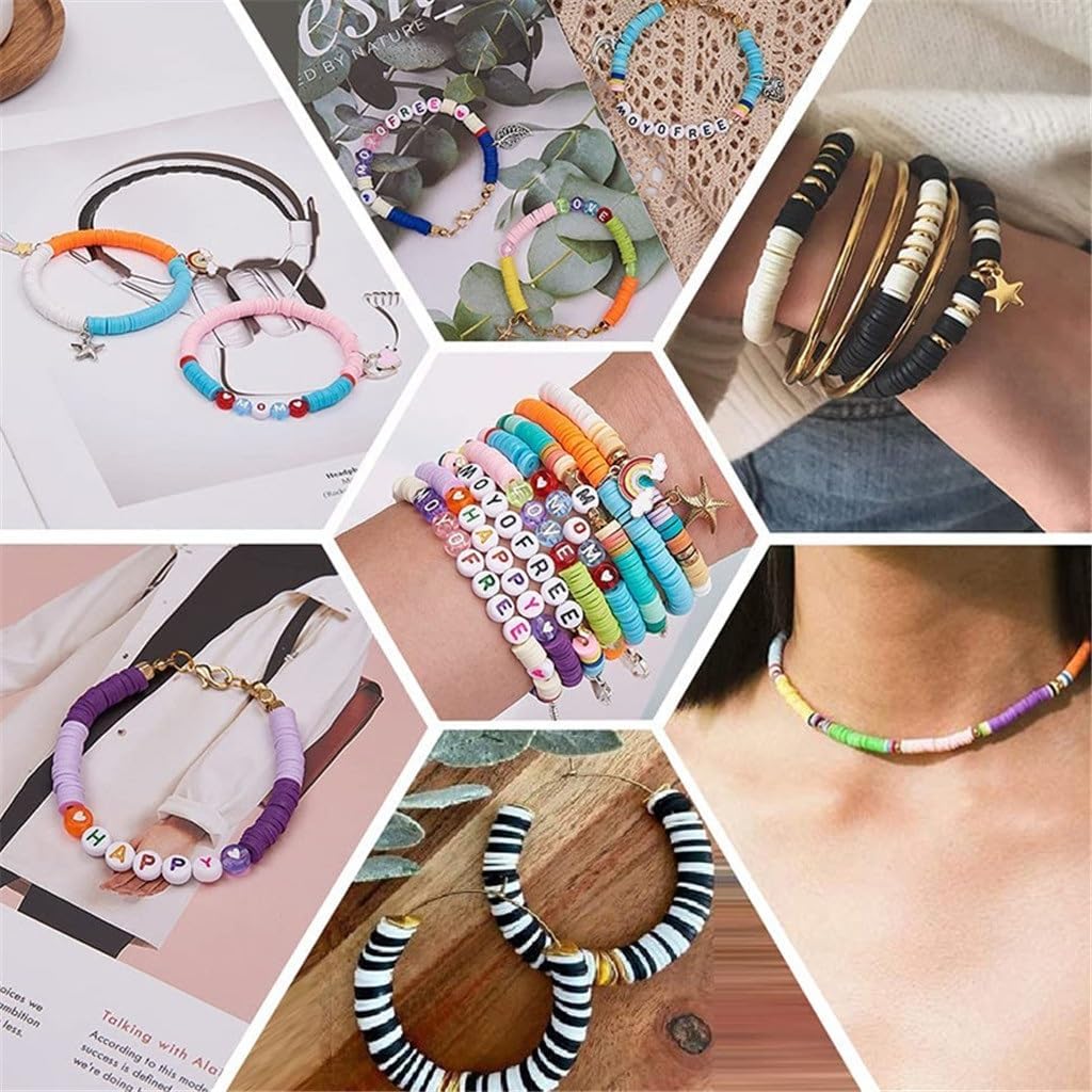 24 Grid Polymer Clay Sheet Set Gradient Color Slices Flat Round Beads