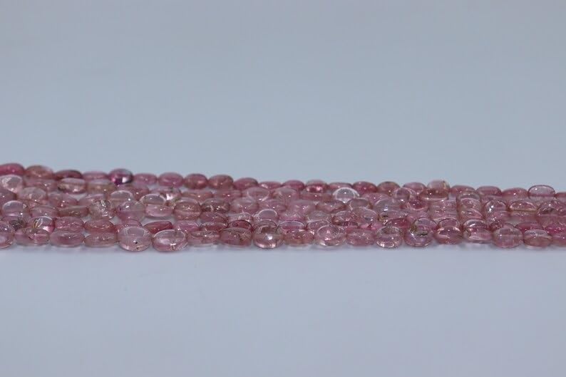 Natural Rubellite Smooth Oval Shape Beads 4x6mm AAA Quality Tourmaline Smooth Oval Bead Wholesale Beads for Making Jwelery