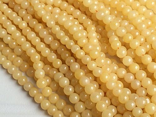 LKBEADS 5 Strand Natural Yellow Aventurine Round Beads, Yellow Aventurine Stone, Yellow Aventurine Necklace, 6.5mm 8