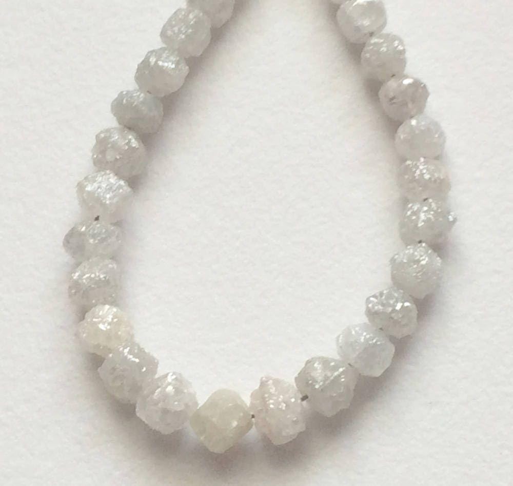 3.5-4.5mm Natural Rondelle White Raw Diamond Beads, Large Rough Diamond Rondelle Beads, Raw Diamond Beads for Jewelry (5Pcs to 10Pcs), 4-5 MM Approx, 10 PCS