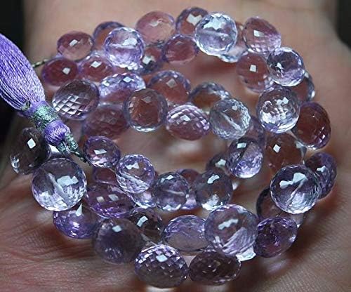 8 Inch Strand,AAA Quality-Pink Amethyst Faceted Onion Shape Briolettes 11-8mm Code-HIGH-54946