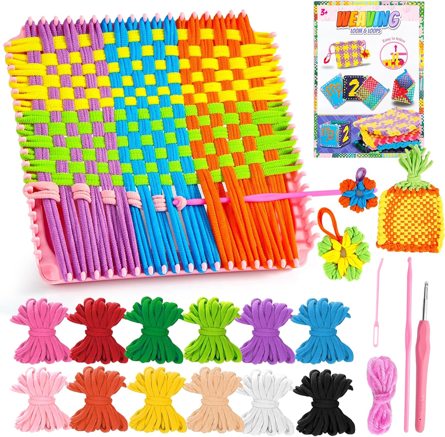 PP OPOUNT Value Bead Loom Kit with 27688 PCS Beading Supplies with 48 Color 3 mm Seed Beads & 7.3