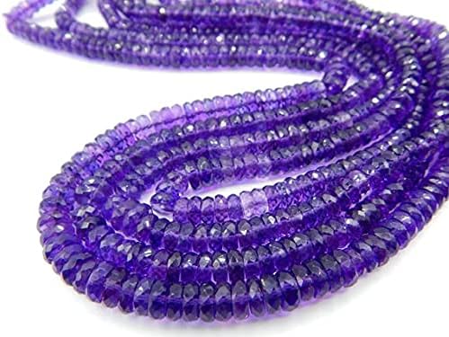 13 inch Strand of gem Amethyst tyre Faceted Purple Beads for DIY Jewelry Making. Amethyst Beads Strand #Code - BDSSTR-02019