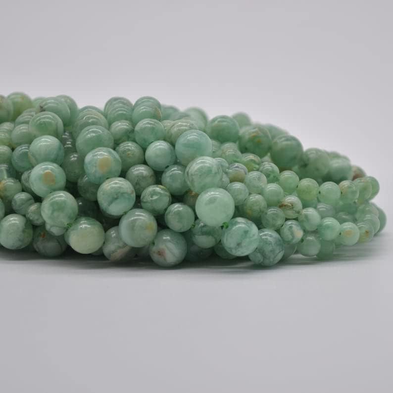 13 inch Strand of Natural gem Green Quartz, 10mm Round Smooth Beads for DIY Jewelry Making. | Beads_04472