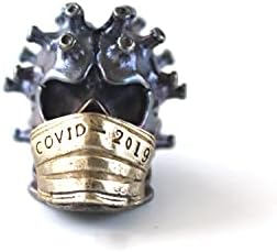 Retro Brass Infection skull EDC Beads Keychain DIY Paracord Beads