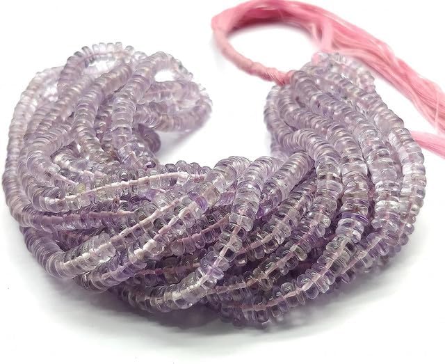 Natural Dark Pink Amethyst 5-6mm Smooth Tyre Shape Beads Wheel Cut Beads 8 inch Heishi Beads lot of 10 Strands CHIK-STRD-94115