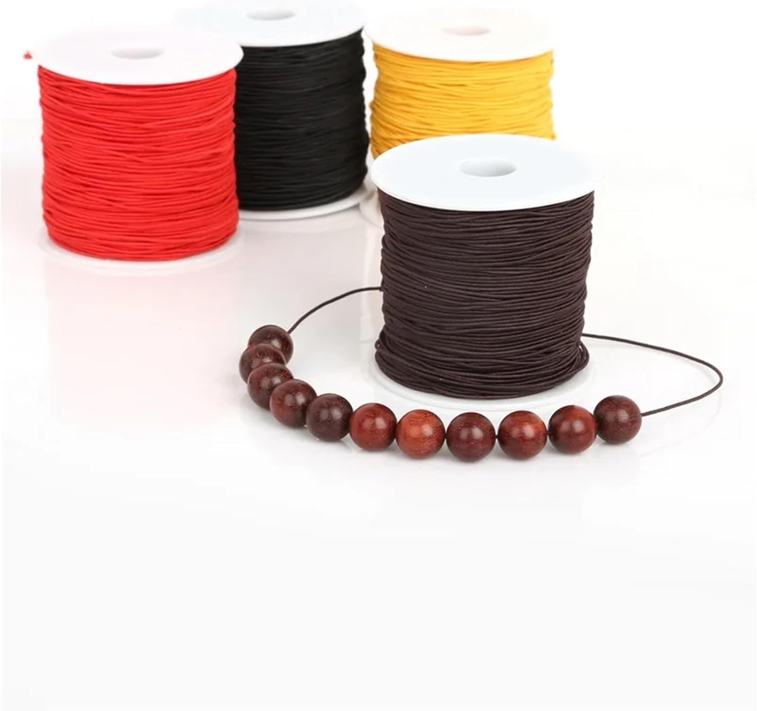 Nylon String 100pcs Elastic Stretch Nylon Beading Cord Ropes for Bracelet Jewlery Craft Making Accessories(Brown 100m)