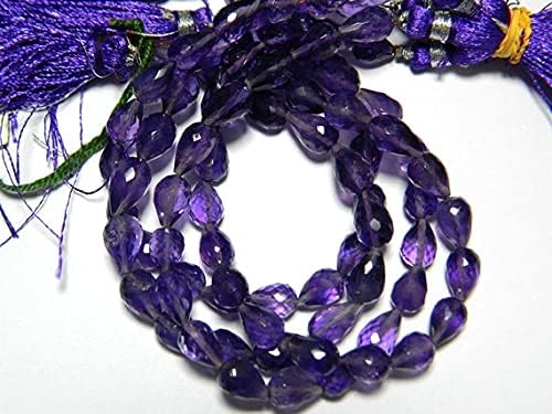 13 inch Strand of Natural gem Amethyst, 7x9mm Drop Faceted Beads for DIY Jewelry Making. | Beads_03883