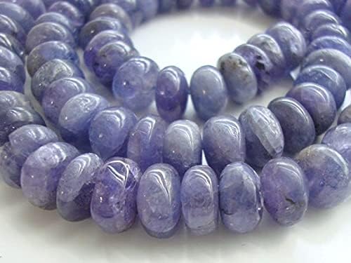 Natural Organic Periwinkle Tanzanite Smooth Rondelle, 7.5