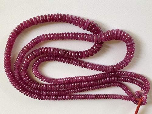 16 Inch Ruby Glass Filled Beads, 4.5-10mm Ruby Plain Spacer Beads, Ruby Plain Tyres, Ruby Necklace, Ruby Jewelry