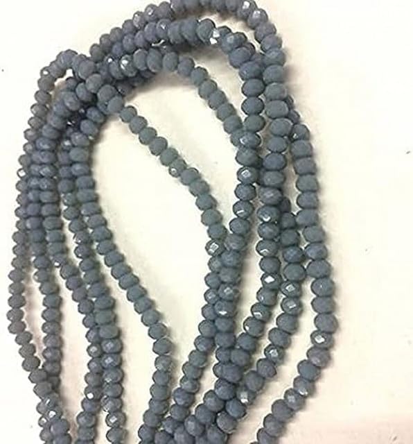 Grey Moonstone Faceted rondelle Glass Beads,Moonstone Stone Gemstone 3-4mm 13 Inch lot of 10 Strands CHIK-STRD-95092