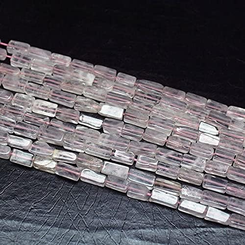 Beads Gemstone 5 Strand Rose Quartz Smooth Rectangle Chiclet Gemstone Loose Craft Beads 14 Inch Long 8mm 12mm Code-HIGH-25585