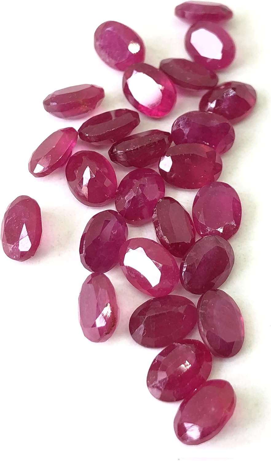 Red Ruby Oval Shape Cut Faceted Loose Gemstone Size 4x3 mm, 5x3 mm, 5x4 mm, 6x4 mm, 7x5 mm, 8x6 mm, 9x7 mm, 10x8 mm, 11x9 mm & 12x10 mm Medium Quality All Matching Stone For Making Ring, Pendant, Earring Jewelry