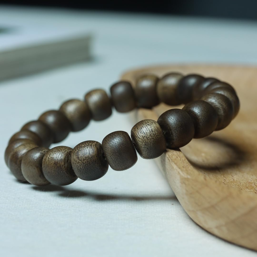 Vietnam Nha Trang Agarwood White Aquilaria Old Wood 8 * 10mm*22 Beads Single-Strand Prayer Beads Honey-Scented Sinking Grade