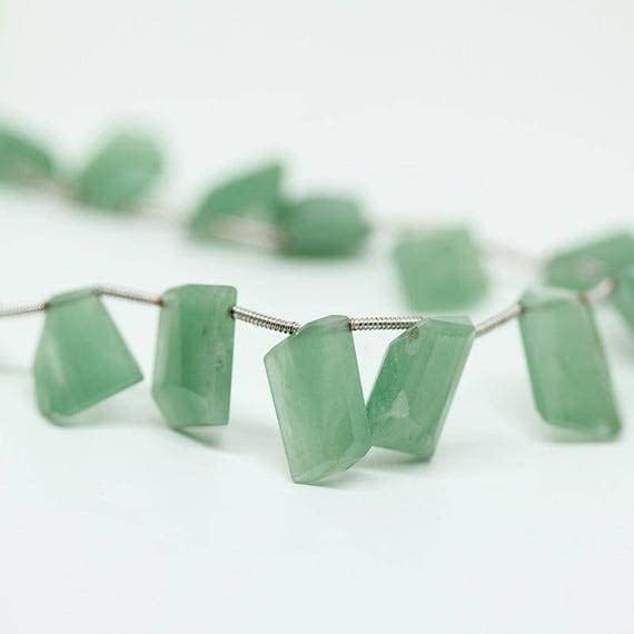 Beads Gemstone Natural Green Quartz Geometry Box Faceted Fancy Gemstone Craft Loose Beads Strand 4 Inch Long 12mm 14mm Code-HIGH-27006