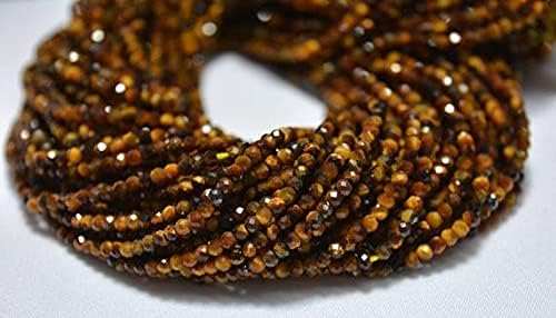 BEADS GEMSTONE 10 Strands, Tiger's Eye Beads, Faceted Rondelle Beads, Yellow Tiger's Eye Cut Beads, Gemstone for jewelry, 2.50mm 12.5 Inches Code-HIGH-25227