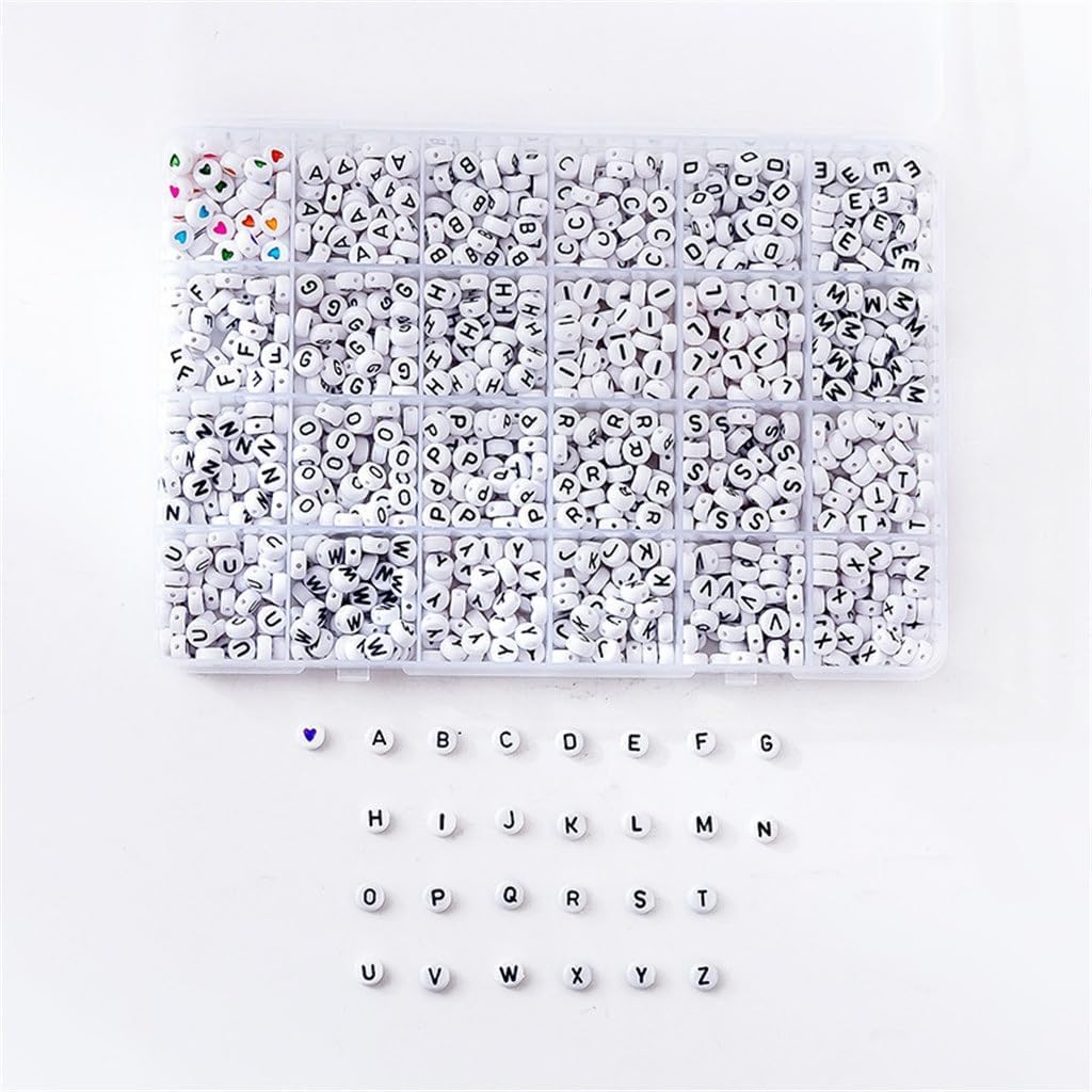 24 Grid 28 Glass Beaded Letter Bead Bracelet DIY Handmade Loose Material Jewelry Accessories Set