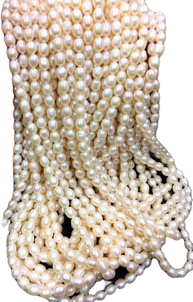 13 inch Strand of Natural gem Freshwater Pearl, 5mm Cylinder Smooth Beads for DIY Jewelry Making. | Beads_03819