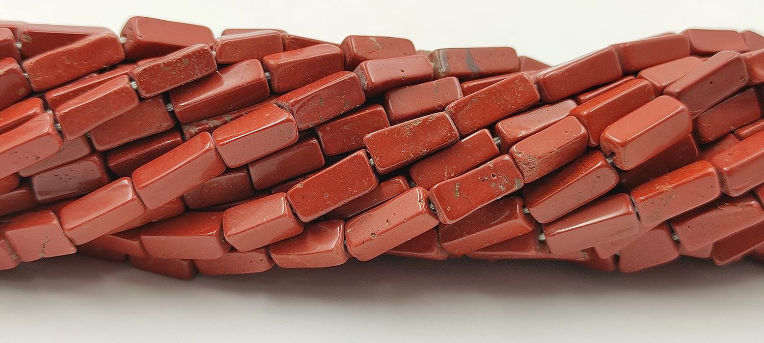 Hanumat Gems Lot of 10 Strands Natural Red Jasper Smooth Rectangle Shape Gemstone Beads,Red Jasper Irregular Flat Beads,Red Jasper Smooth Beads,13 Inches Gemstone Beads
