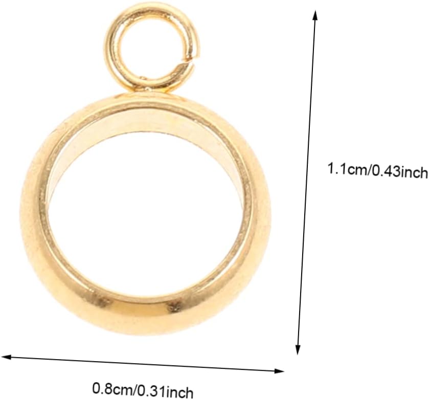 Lurrose 500pcs Craft Making Beads Stainless Steel Bail Beads DIY Charm Hangers for Bracelets