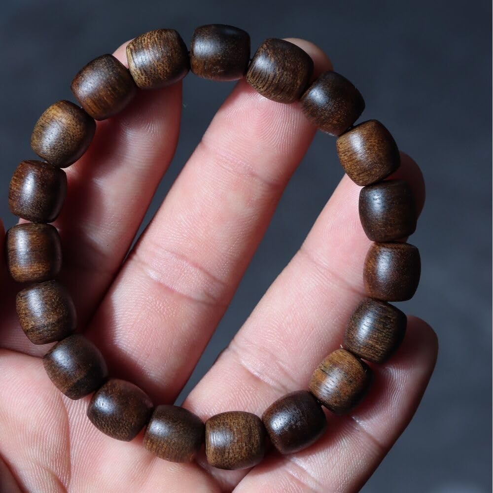 Agarwood 10mm*19pcs Fusen Red Agarwood Drum Beads Nine Points Sunken Grade Buddha Beads